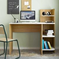 Escrivaninha P/ Notebook Carvalho C/ Branco C/ 3 Prateleiras - 1