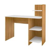 Escrivaninha P/ Notebook Carvalho C/ Branco C/ 3 Prateleiras - 5