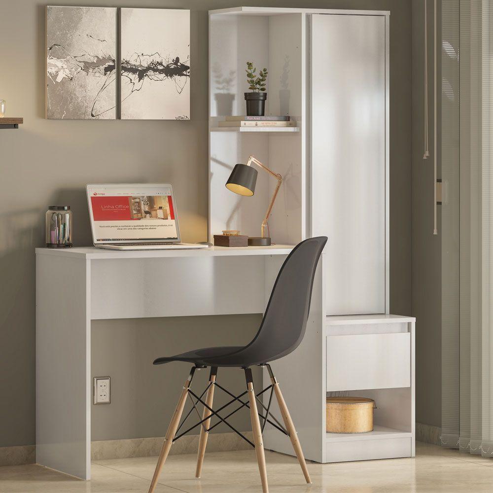 Escrivaninha Com Armário 1 Porta Office Morada Branco 29800 - 4