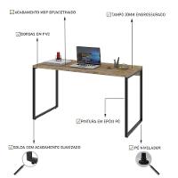 Mesa Office 135X60X75Cm Carvalho / Est.Preta - 5