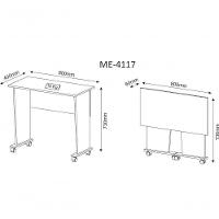 Mesa Com Rodizio Para Escritório Me4117 Mdp Amendoa - 2