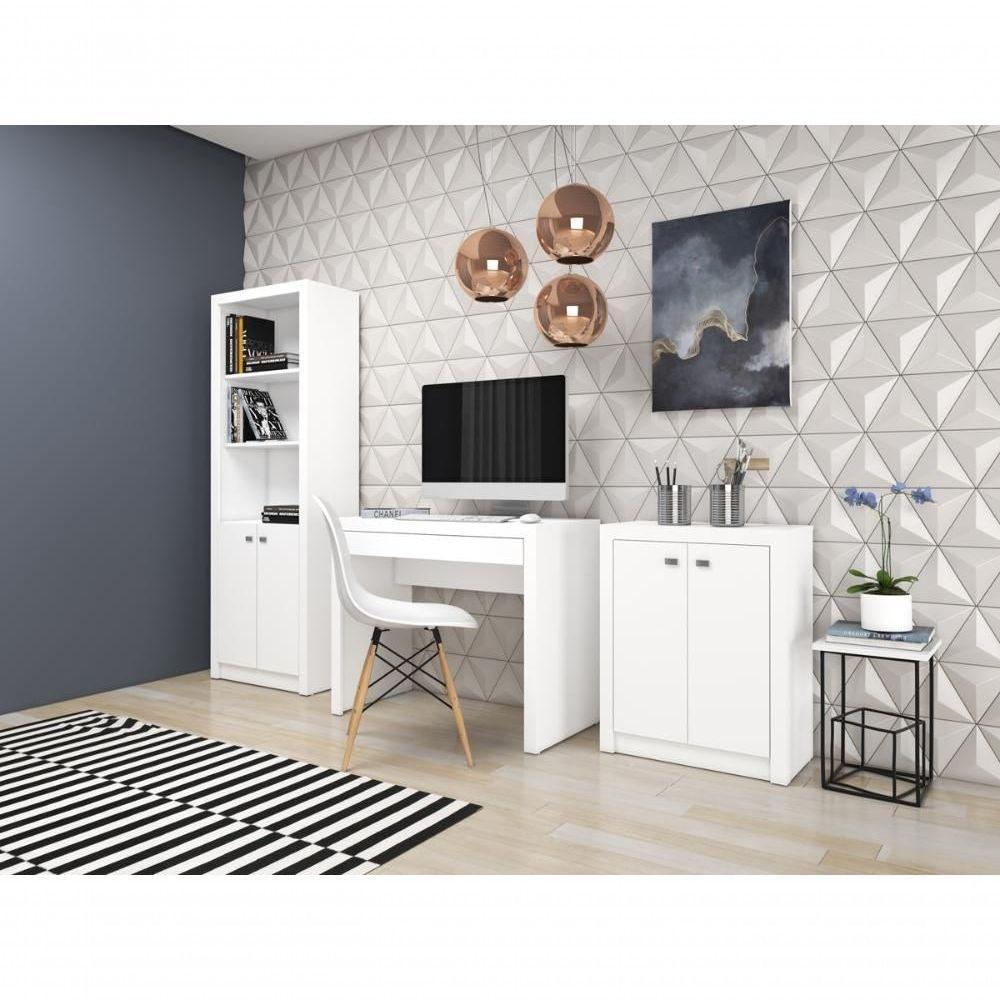Conjunto Escritorio Completo 3 Peças Cj17 Branco Branco - 8