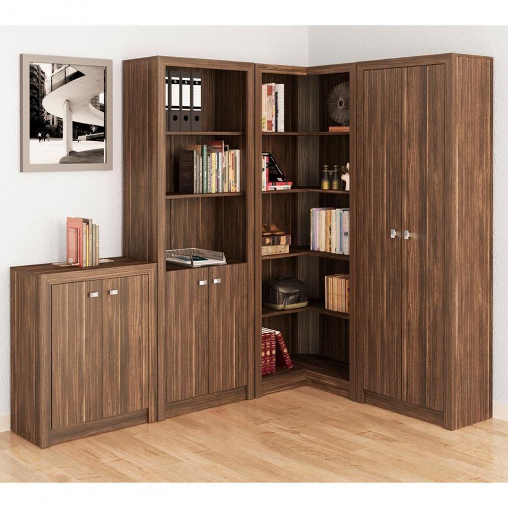 Conjunto Escritorio Completo 4 Peças Cj7 Nogal Nogal - 1