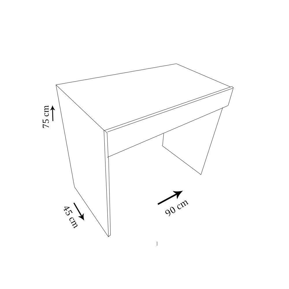 Mesa Office Com Gaveta Natural Em Mdf - 2