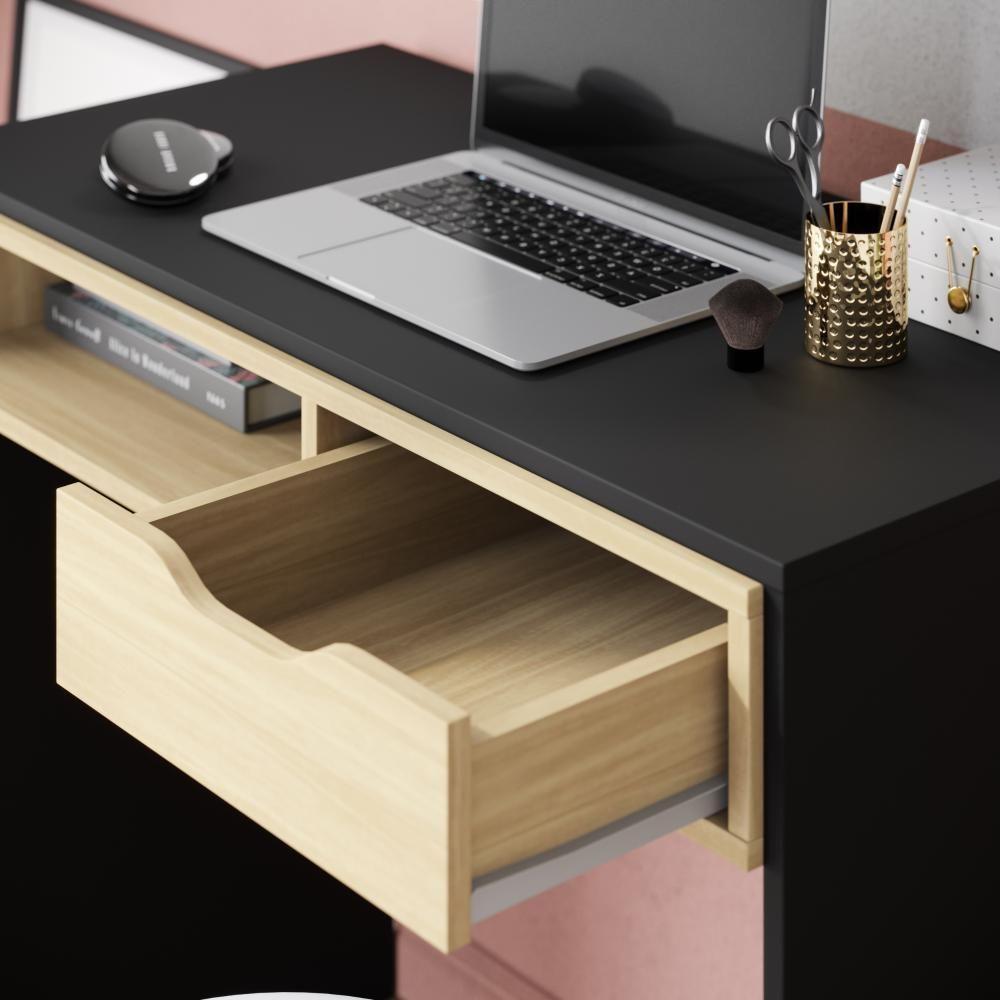 Escrivaninha Bancada Estudo Bit Moov Preto Fosco Tauari Nobre - 4