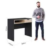 Escrivaninha Bancada Estudo Bit Moov Preto Fosco Tauari Nobre - 5