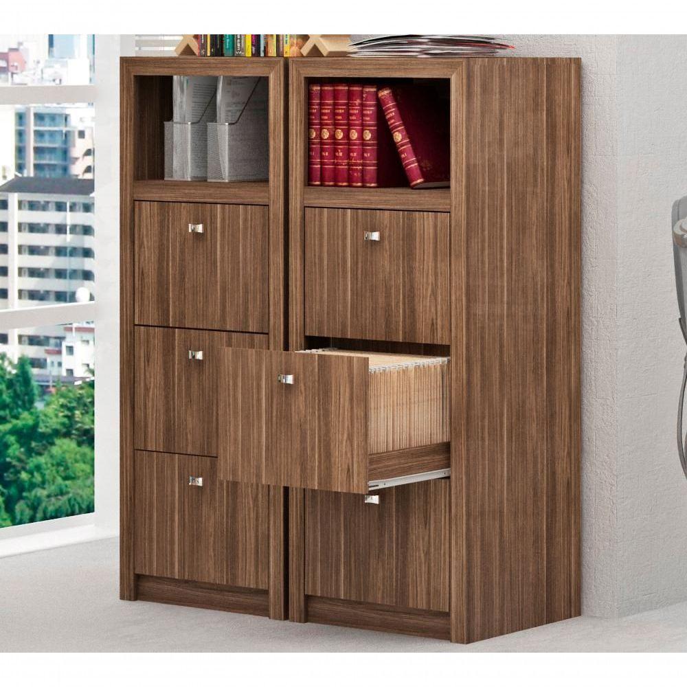 Conjunto Escritorio Completo 05 Peças Cj18 Nogal Nogal - 5