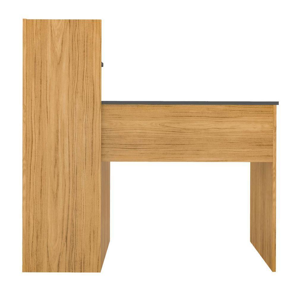 Escrivaninha P/ Notebook Carvalho C/ Grafite C/ 3 Prateleiras - 3