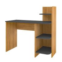 Escrivaninha P/ Notebook Carvalho C/ Grafite C/ 3 Prateleiras - 7