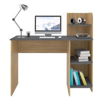 Escrivaninha P/ Notebook Carvalho C/ Grafite C/ 3 Prateleiras - 9