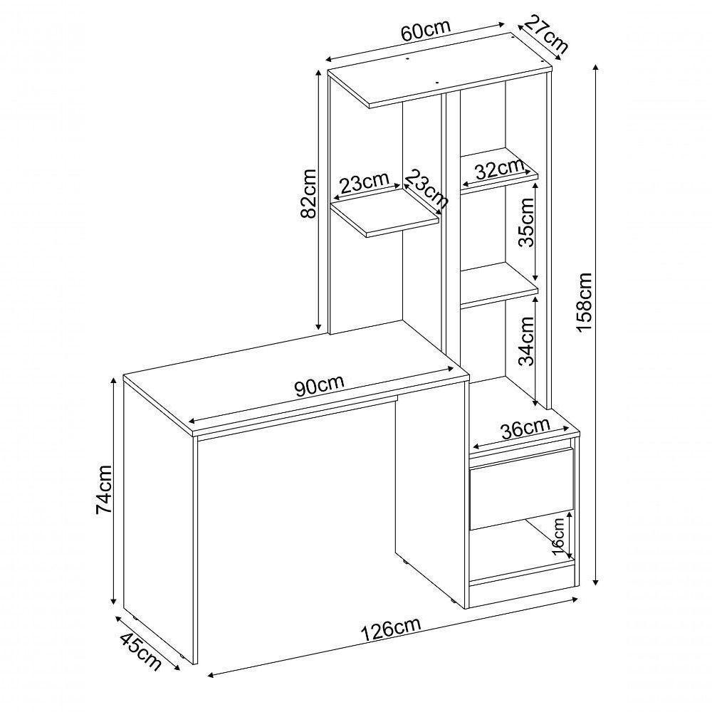Escrivaninha Com Armário Office Morada Branco Demóbile Branco - 4