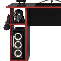 Mesa Gamer Leeds Q01 - Adj Decor Preto/Vermelho - 2