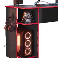 Mesa Gamer Leeds Q01 - Adj Decor Preto/Vermelho