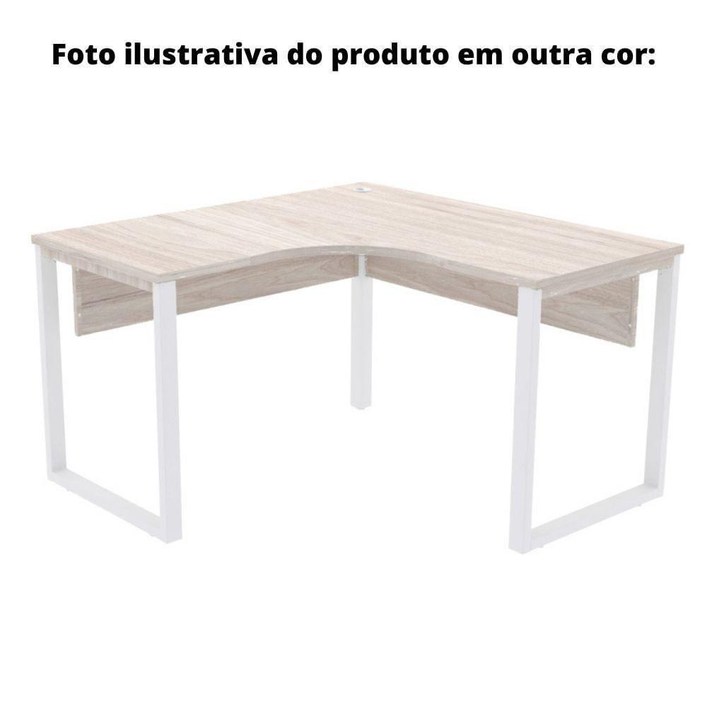 Mesa De Escritório Em L Pé Tubular Pe25 Em Mdp 135 X 135 X 60 Cm Cor Walnut E Base Preta - 5