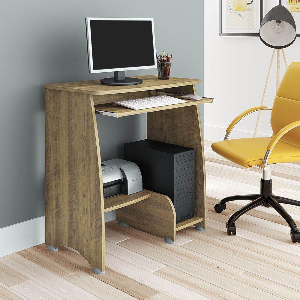 Escrivaninha Para Computador Pixel Pinho Com 3 Prateleiras - 7