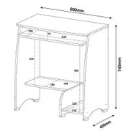 Escrivaninha Para Computador Pixel Pinho Com 3 Prateleiras - 3