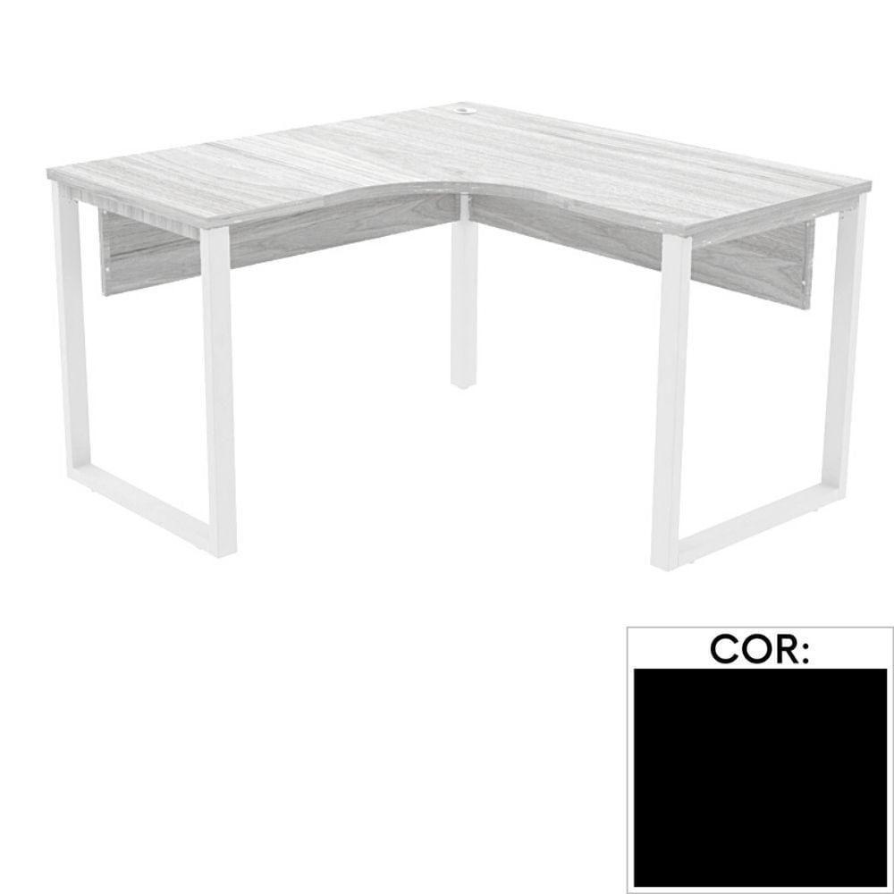 Mesa De Escritório Em L Pé Tubular Pe25 Em Mdp 135 X 135 X 60 Cm Preta Com Base Preta - 1