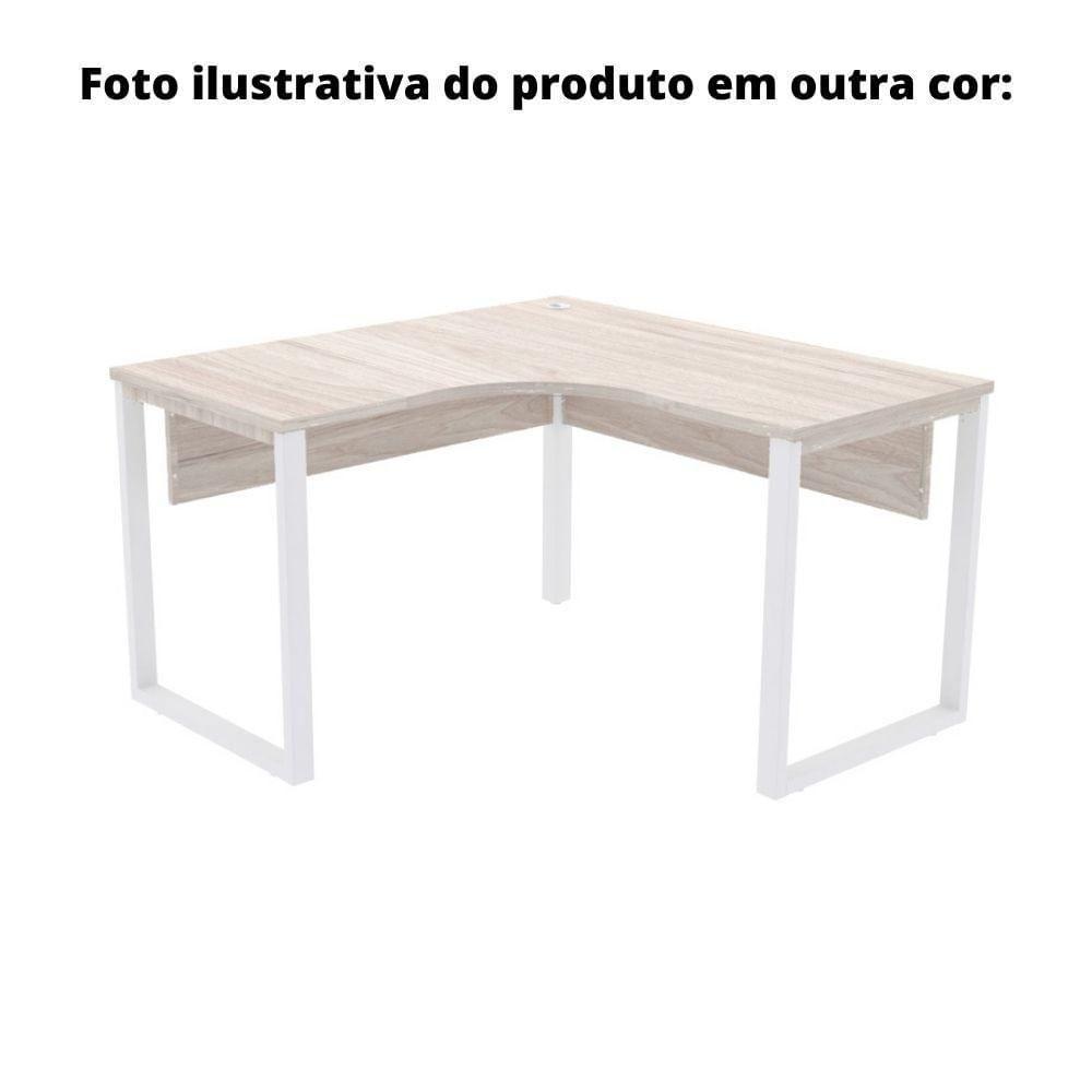 Mesa De Escritório Em L Pé Tubular Pe25 Em Mdp 135 X 135 X 60 Cm Preta Com Base Preta - 3