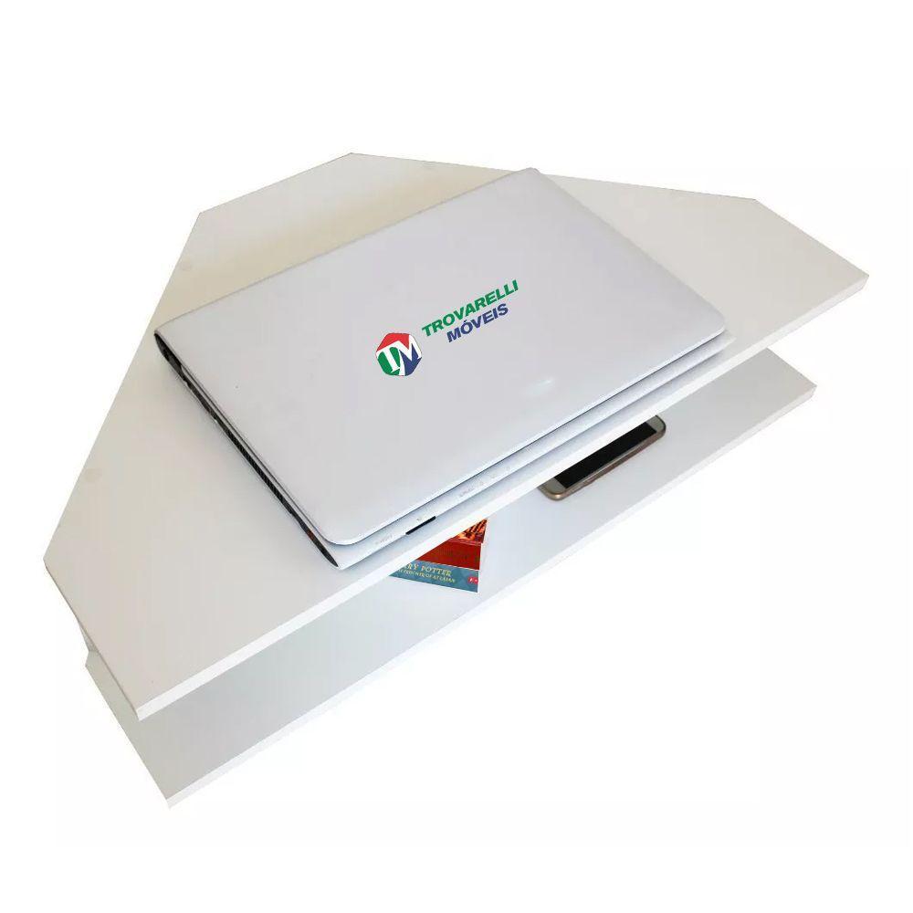 Mesa Notebook Suspensa Canto Branco Em Mdf - 3