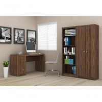 Conjunto Escritorio Completo 3 Peças Cj5 Nogal Nogal - 10