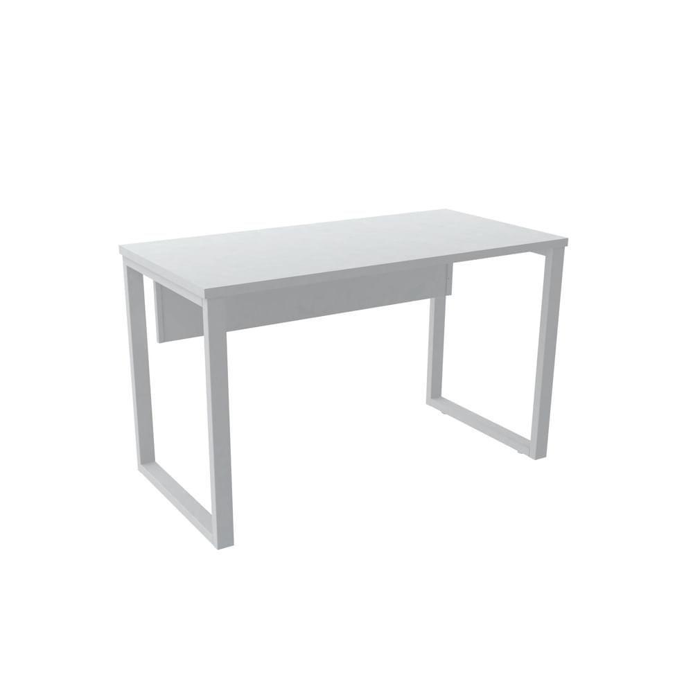 Mesa De Escritório Pé Tubular Pe25 Em Mdp 150 X 70 Cm Branca Com Base Branca - 1
