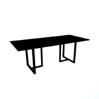 Mesa De Reunião Com Caixa De Tomada Retangular 200 X 90 Cm Pé Tub Pe25 Em Mdp Preta Base Preta - 1