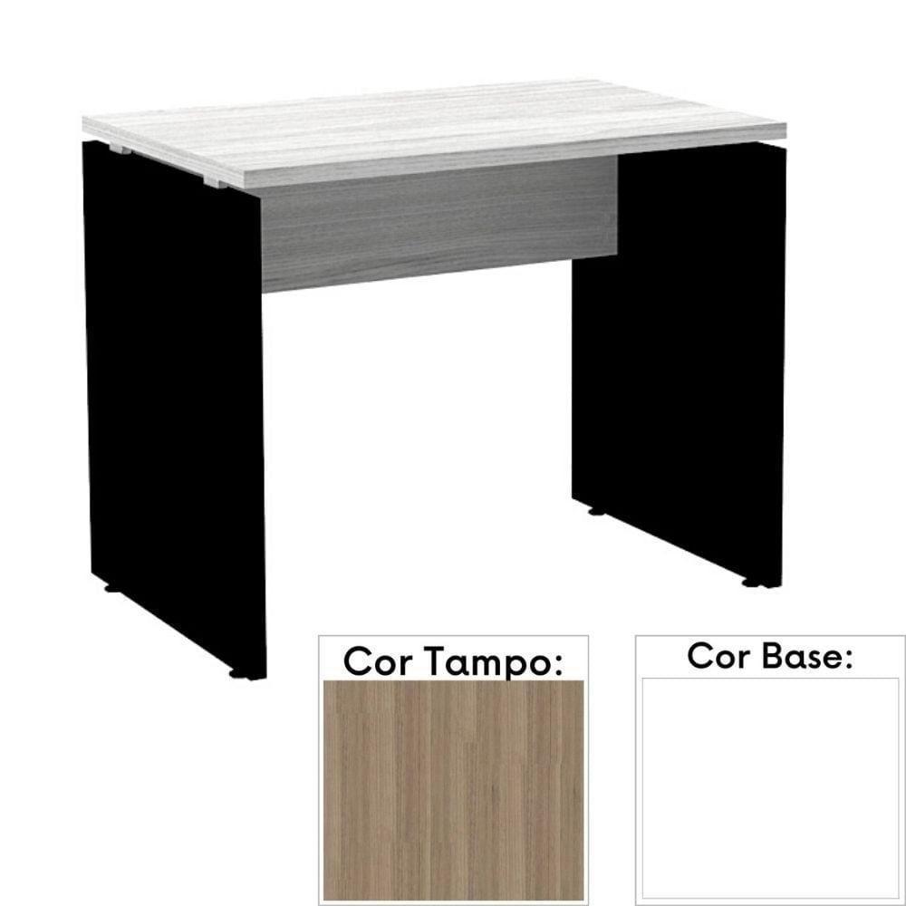 Mesa De Escritório Pé Painel Pe25 Em Mdp 150 X 70 Cm Cor Noce Naturalle E Base Branca - 1