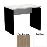 Mesa De Escritório Pé Painel Pe25 Em Mdp 150 X 70 Cm Cor Noce Naturalle E Base Branca - 1