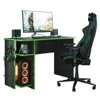 Mesa Gamer Leeds Doce Sonho Móveis Cor Preto/Verde - 6