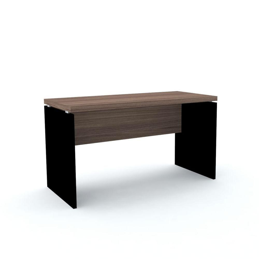 Mesa De Escritório Pé Painel Pe40 Em Mdp 170 X 70 Cm Walnut Base Preta - 1