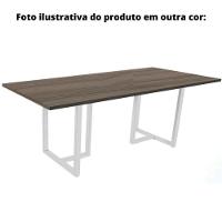Mesa De Reunião Retangular 200 X 90 Cm Pé Tub Pe25 Em Mdp Cinza Com Base Preta - 2