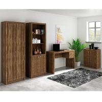 Conjunto Escritorio Completo 4 Peças Cj6 Nogal Nogal - 1