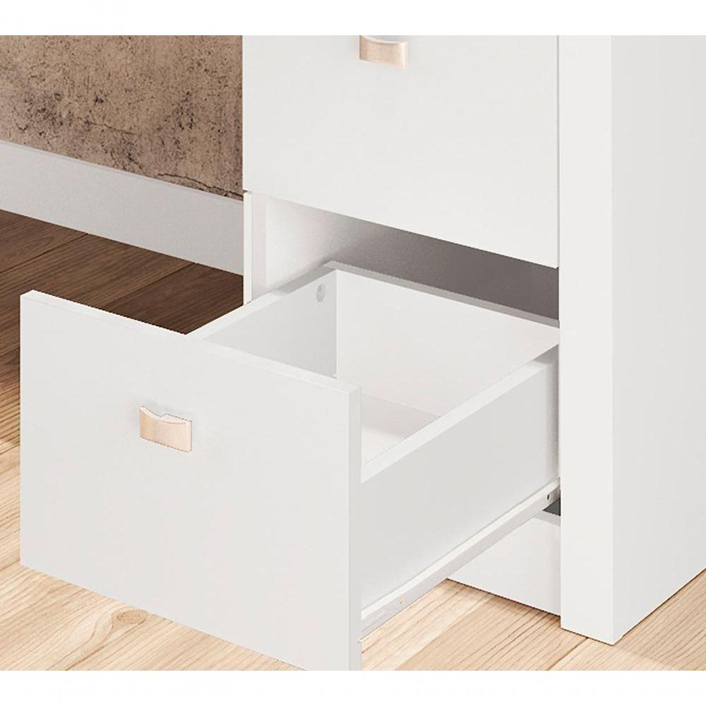 Conjunto Escritorio Completo 3 Peças Cj5 Branco Branco - 8