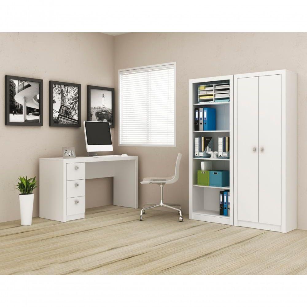 Conjunto Escritorio Completo 3 Peças Cj5 Branco Branco - 10
