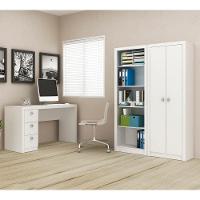 Conjunto Escritorio Completo 3 Peças Cj5 Branco Branco - 1