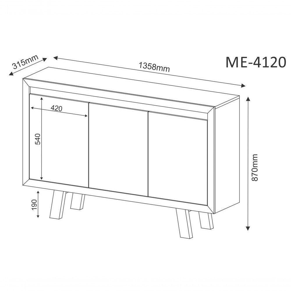 Armario Balcão Para Escritório Me4120 Branco Branco - 3