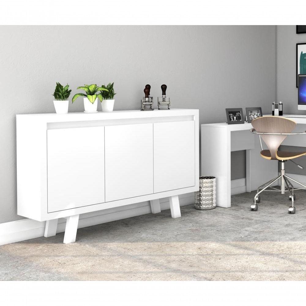 Armario Balcão Para Escritório Me4120 Branco Branco - 5