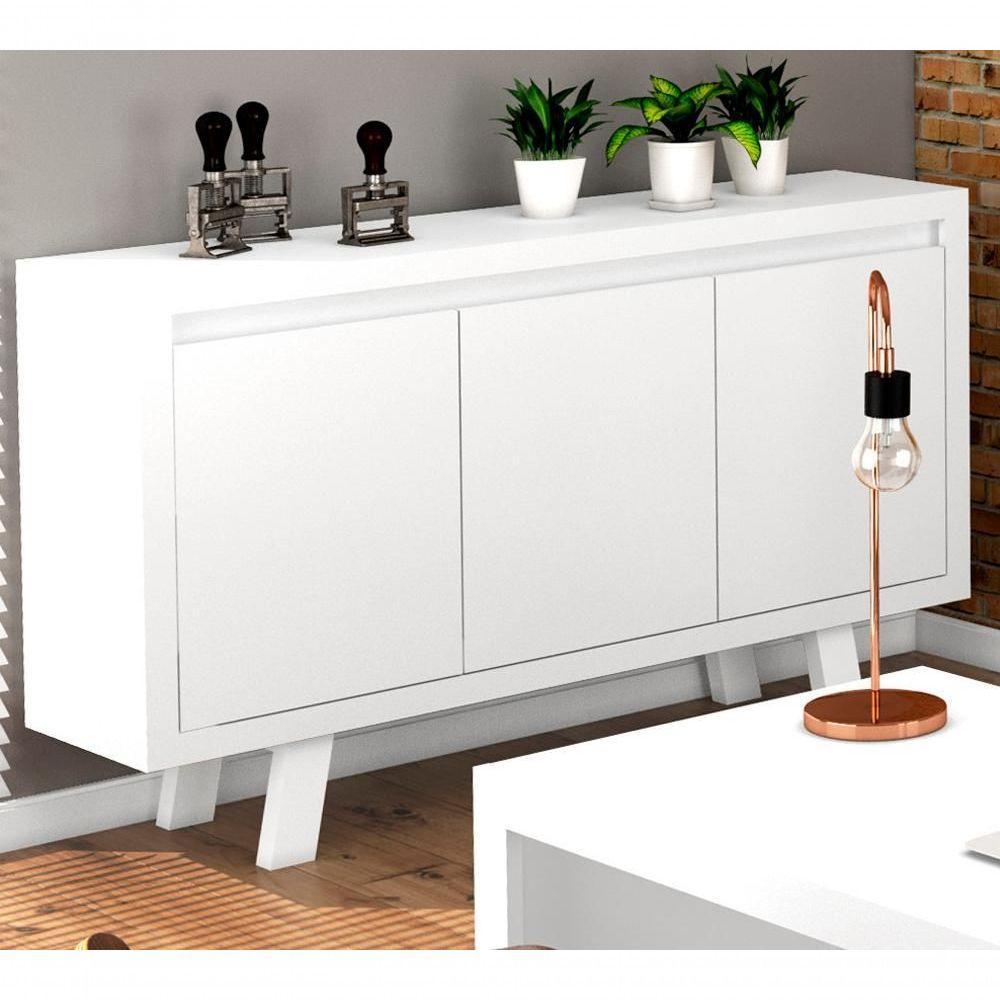 Armario Balcão Para Escritório Me4120 Branco Branco - 7