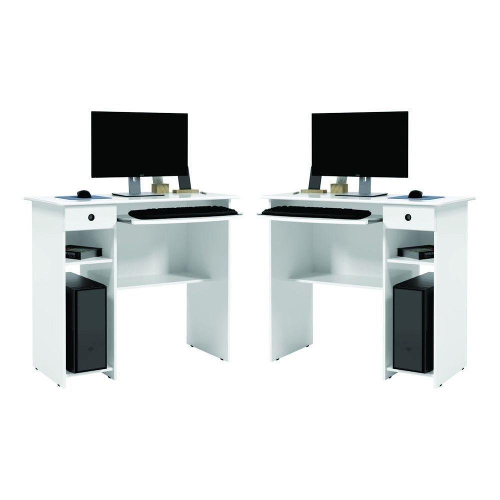 Conjunto Mesa De Computador Afrodite Branco - 1