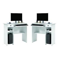 Conjunto Mesa De Computador Afrodite Branco - 1