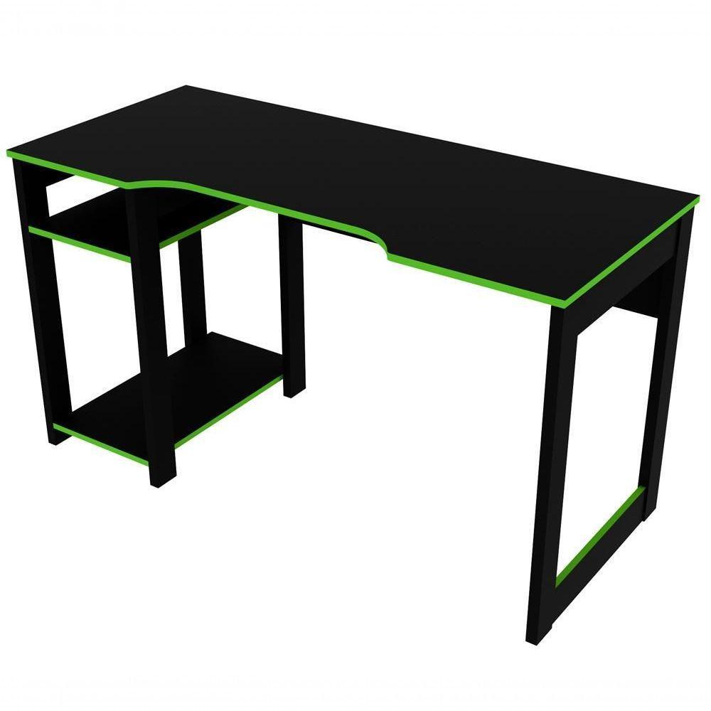 Mesa Para Computador Gamer Me4152 Preto Verde Preto Verde - 1