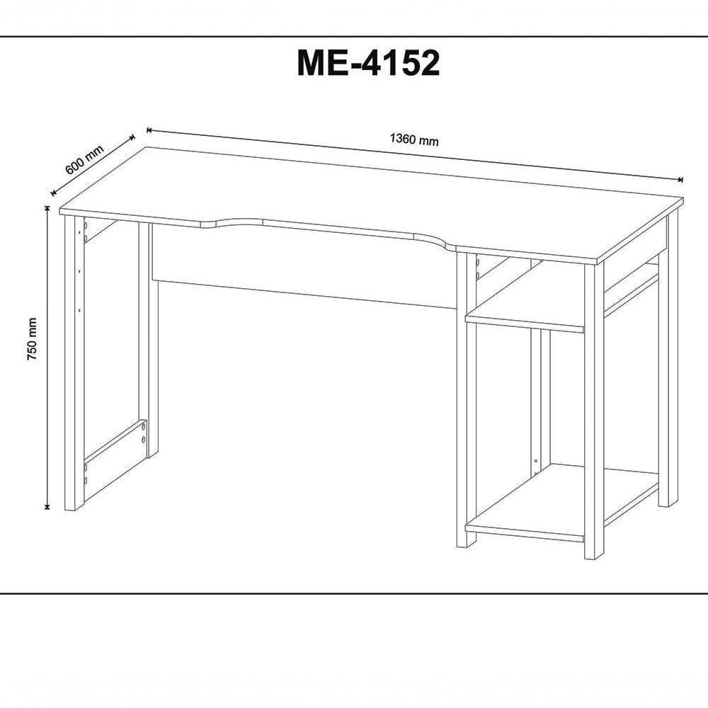 Mesa Para Computador Gamer Me4152 Preto Verde Preto Verde - 6