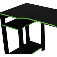 Mesa Para Computador Gamer Me4152 Preto Verde Preto Verde