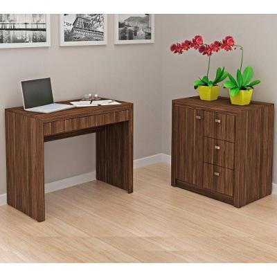 Conjunto Escritorio 02 Peças Cj11 Nogal Tecno Mobili Nogal