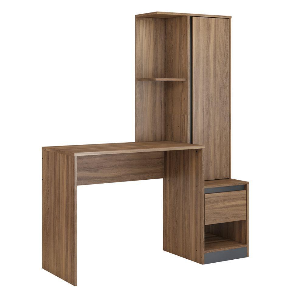 Escrivaninha Com Armário 1 Porta Office Morada Grafito - 1