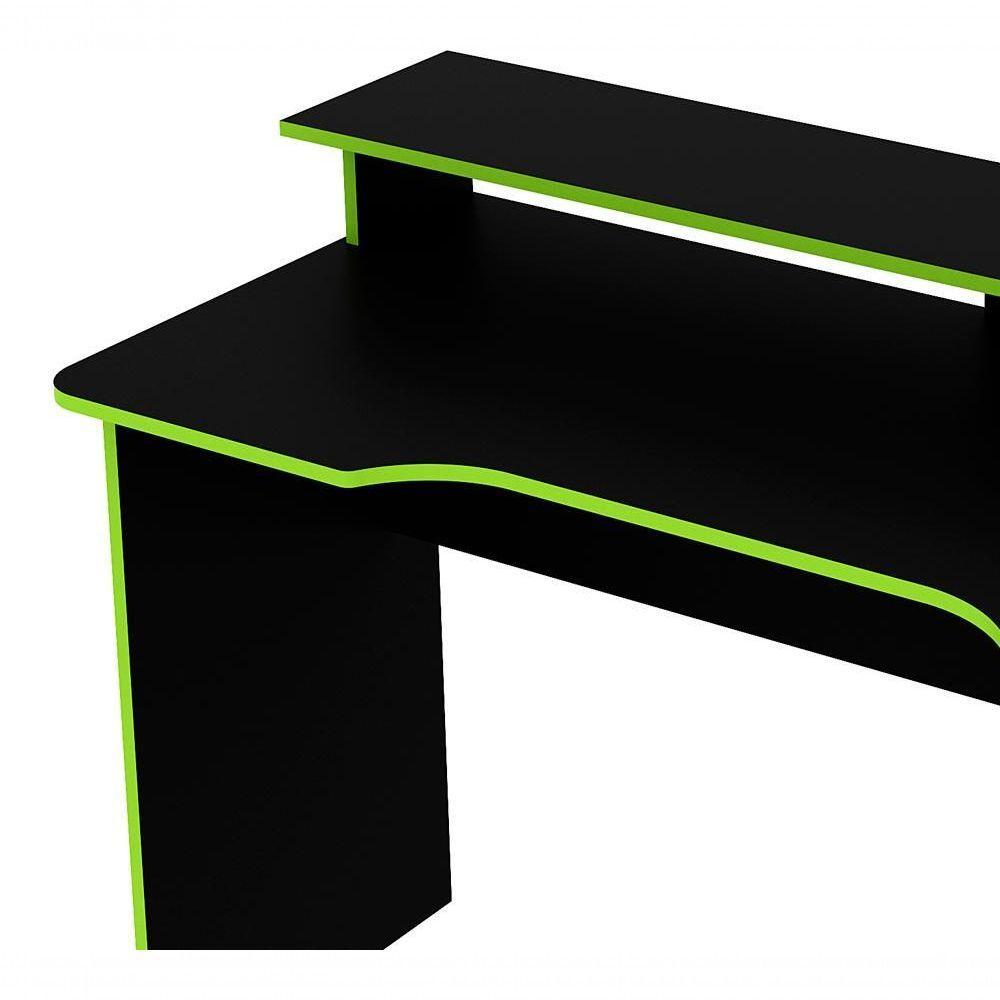 Mesa Para Computador Gamer Me4153 Preto Verde Preto Verde - 3