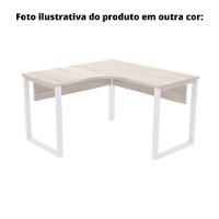 Mesa De Escritório Em L Pé Tubular Pe25 Em Mdp 135 X 135 X 60 Cm Cinza Com Base Preta - 2