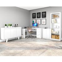 Conjunto Escritorio Completo 4 Peças Cj1 Branco Branco - 1