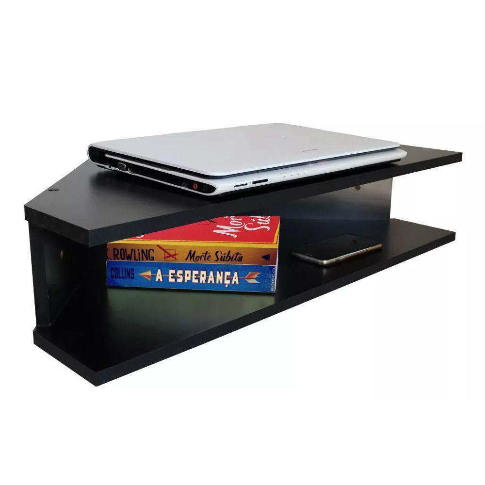 Mesa Notebook Suspensa Canto Preto Em Mdf - 1