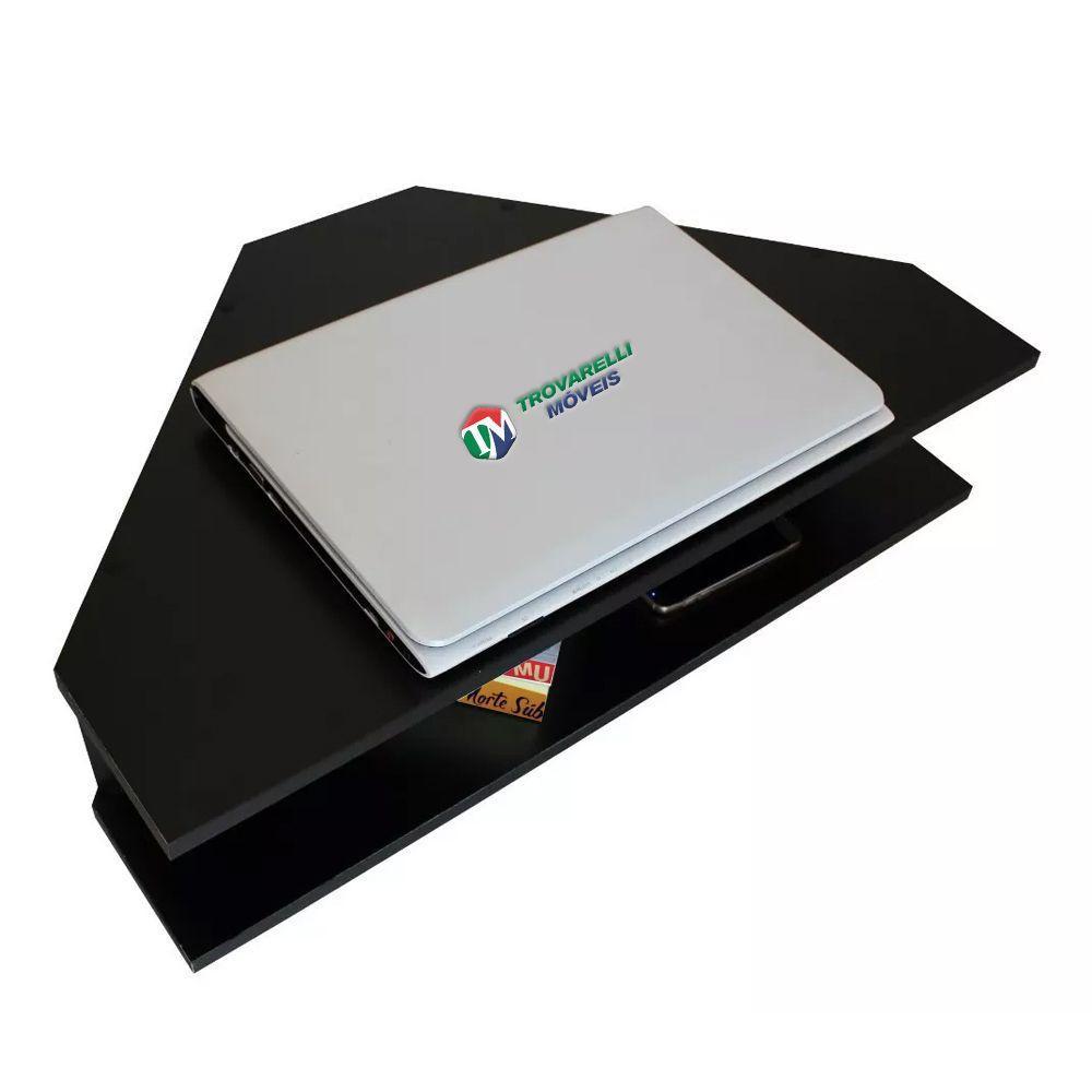 Mesa Notebook Suspensa Canto Preto Em Mdf - 4